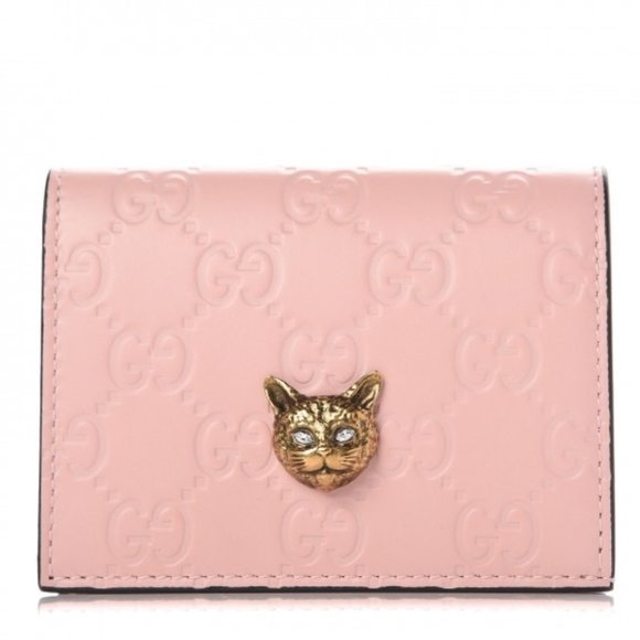 Gucci Bags Auth Gucci Coin Card Wallet Gg Guccissima Pink Leather